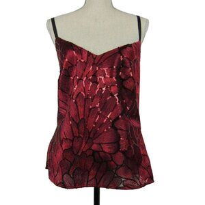 White House Black Market NWT Red Embroidered Sequined Camisole Top Size XXS  NEW